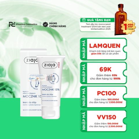 ( Date 11-2027 ) ZIAJA MED MOCZNIK 15% / KEM DƯỠNG DA CHÂN 15% Urê