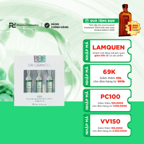 ( DATE 8/2027 ) DR.GRANDEL SOS: Tinh Chất Cấp Cứu - Giảm Kích Ứng & Phục Hồi Làn Da Tổn Thương
