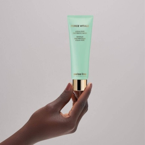 SWISS LINE FV AQUA – PURE ENZYMATIC MASK / MẶT NẠ GIẢI ĐỘC, HÚT SẠCH DẦU NHỜN, SE KHÍT CHÂN LÔNG, KHÁNG VIÊM ĐIỀU TRỊ MỤN (75ML)
