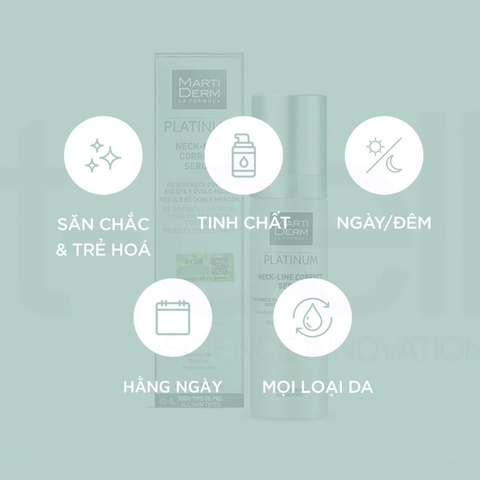 MARTIDERM PLATINUM NECK LINE CORRECT SERUM / TINH CHẤT LÀM SĂN CHẮC & TRẺ HÓA DA VÙNG CỔ