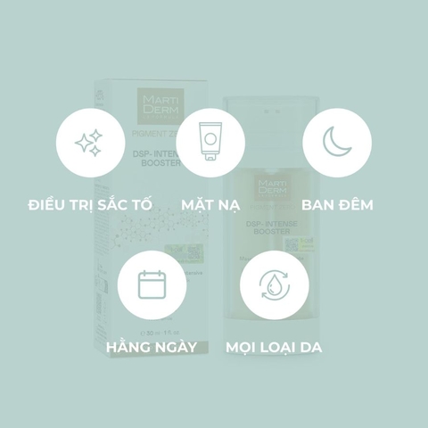MARTIDERM DSP-INTENSE BOOSTER: Mặt Nạ Điều Trị Sắc Tố Da Chuyên Sâu, Tái Sinh Làn Da Tươi Sáng