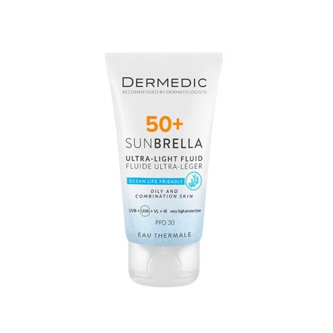 DERMEDIC SUNBRELLA ULTRA-LIGHT SPF 50+ FLUID OILY AND COMBINATION SKIN : Chống Nắng Hoàn Hảo Cho Da Dầu & Hỗn Hợp