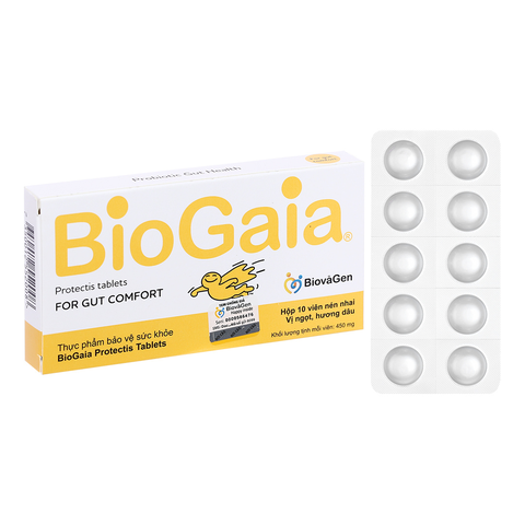 BIOGAIA PROTECTIS TABLETS / VIÊN UỐNG TĂNG SỨC ĐỀ KHÁNG, CẢI THIỆN TÁO BÓN, GIẢM TÁC DỤNG PHỤ KHI DÙNG KHÁNG SINH