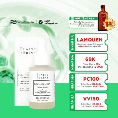 ELAINE PERINE BRIGHTENING FACIAL SERUM + VITAMIN B3 + HYALURONIC ACID - Tinh Chất Phục Hồi & Làm Sáng Da