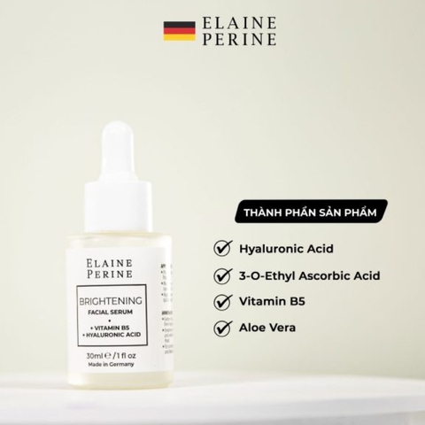 ELAINE PERINE BRIGHTENING FACIAL SERUM + VITAMIN B3 + HYALURONIC ACID - Tinh Chất Phục Hồi & Làm Sáng Da
