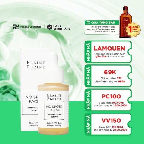 ELAINE PERINE NO SPOTS FACIAL ANTI-PIGMENT SERUM - Tinh Chất Làm Mờ Thâm Nám & Đều Màu Da