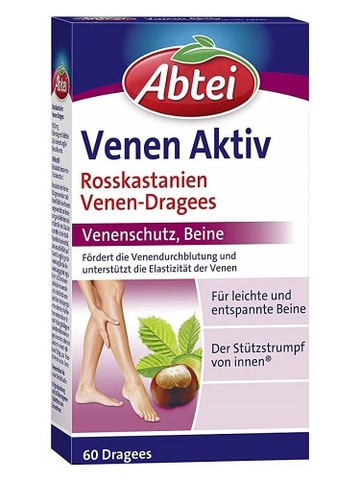 ABTEI VENEN AKTIV ROSSKASTANIEN VENEN-DRAGEES / VIÊN UỐNG HỖ TRỢ ĐIỀU TRỊ GIÃN TĨNH MẠCH TỪ BÊN TRONG