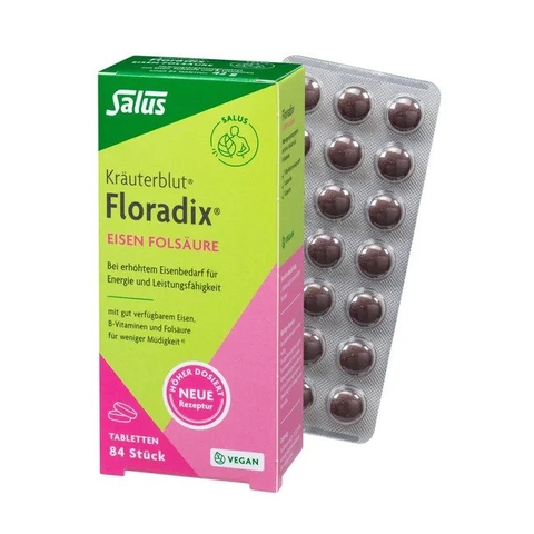 SALUS FLORADIX / VIÊN NÉN THẢO DƯỢC ĐIỀU TRỊ THIẾU SẮT VÀ THIẾU MÁU ( 84 VIÊN)