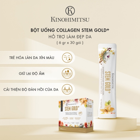 KINOHIMITSU STEM GOLD 6G / BỘT UỐNG COLLAGEN CAO CẤP TĂNG SỰ ĐÀN HỒI, ẨM MỊN VÀ ĐỀU MÀU DA