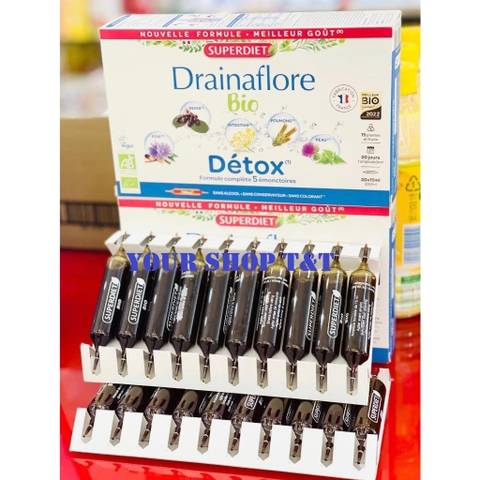 SUPERDIET DRAINAFLORE DETOX 5in1 / HỖ TRỢ THẢI ĐỘC NỘI TẠNG VÀ THANH LỌC CƠ THỂ 