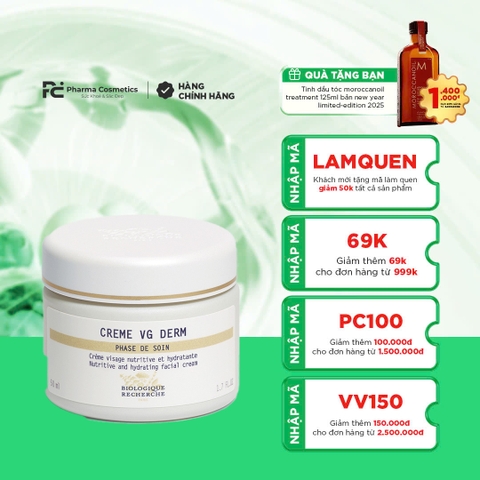 BIOLOGIQUE RECHERCHE CRÈME VG DERM / KEM DƯỠNG ẨM VÀ NUÔI DƯỠNG CHUYÊN SÂU 