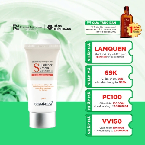 DERMAFIRM SUN BLOCK CREAM SPF 50+ PA+++ / KEM CHỐNG NẮNG CHO MỌI LÀN DA