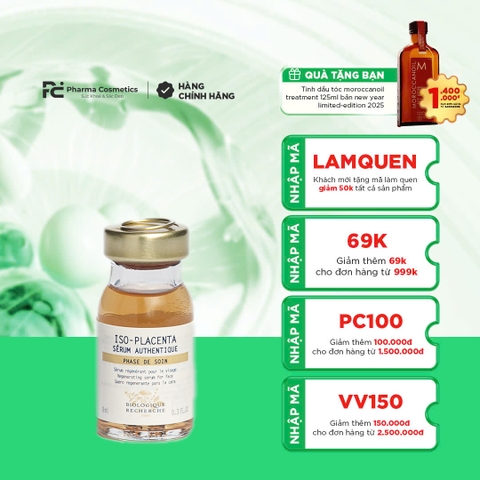 BIOLOGIQUE RECHERCHE SÉRUM ISO-PLACENTA / TINH CHẤT TÁI TẠO VÀ PHỤC HỒI LÀN DA ĐANG ĐỐI MẶT VỚI CÁC VẤN ĐỀ VỀ MỤN VÀ VẾT THÂM 8ml