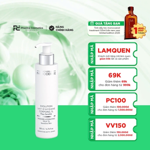 METHODE PHYSIODERMIE SHOWER HYDRATING MILK SL / SỮA RỬA MẶT TẠO BỌT DIỆT KHUẨN, CHỐNG MẪN CẢM SL – DA KHÔ/DA NHẠY CẢM