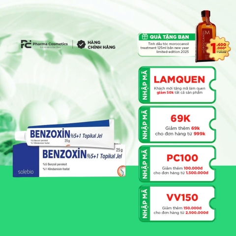BENZOXIN 5%+1% TOPICAL GEL: Giải Pháp Đặc Trị Mụn Cấp Tốc - Kháng Khuẩn, Giảm Viêm