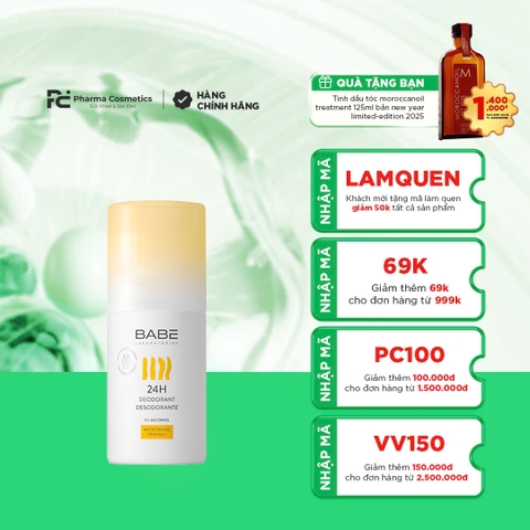 BABE DEODORANT 24H ROLL ON: Lăn Khử Mùi 24H Bảo Vệ & Dịu Nhẹ Cho Mọi Loại Da