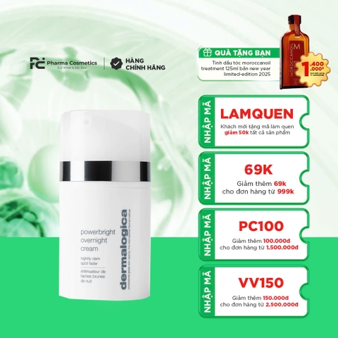 DERMALOGICA POWERBRIGHT OVERNIGHT CREAM: Kem Dưỡng Đêm - Dưỡng Sáng & Làm Mờ Đốm Nâu Khi Ngủ