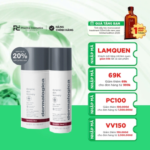 DERMALOGICA DYNAMIC SKIN RECOVERY SPF50: Kem Dưỡng 3-in-1 - Chống Nắng, Phục Hồi & Trẻ Hóa Da