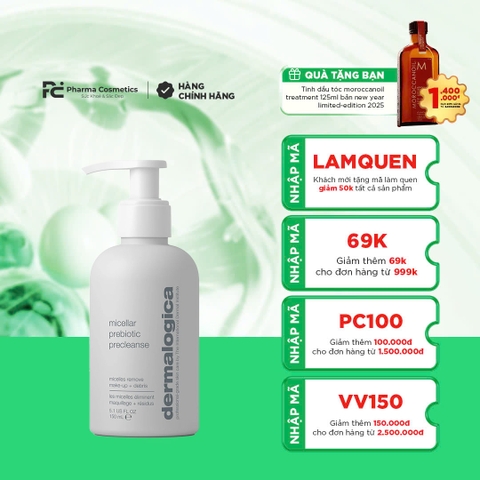 DERMALOGICA MICELLAR PREBIOTIC PRECLEANSE: Sữa Rửa Mặt Tẩy Trang – Làm Sạch Sâu, Cân Bằng Hệ Vi Sinh