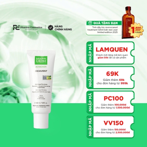 MARTIDERM ACNIOVER CICAVENT: Kem Dưỡng Giảm Mụn, Mờ Thâm & Phục Hồi Da