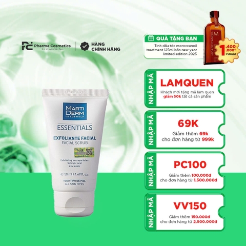 MARTIDERM ESSENTIALS FACIAL SCRUB: Tẩy Tế Bào Chết Sạch Sâu, Thanh Lọc & Tái Tạo Làn Da Mịn Màng