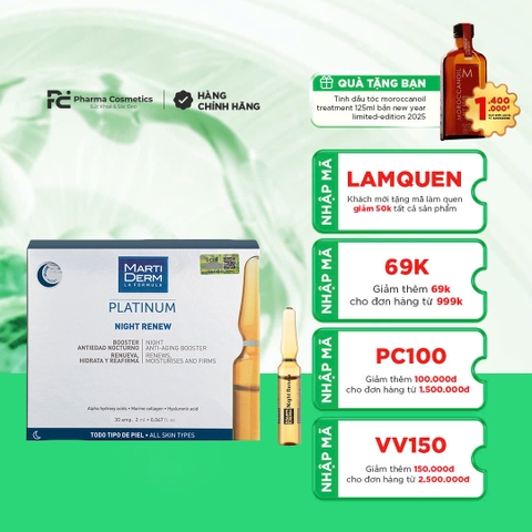 MARTIDERM PLATINUM NIGHT RENEW AMPOULE / CHỐNG LÕA HÓA & TÁI TẠO DA BAN ĐÊM