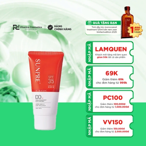 MONA FREMA SUNPRE DD X-Basic 35 Light Sunscreen Lotion: Kem Chống Nắng Lên Tông Tự Nhiên, Bảo Vệ Toàn Diện Cho Da Nhạy Cảm