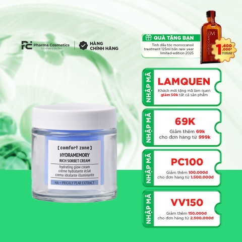 COMFORT ZONE HYDRAMEMORY RICH SORBET CREAM: Kem Dưỡng Ẩm Đậm Đặc, Tăng Cường Độ Ẩm & Làm Sáng Da