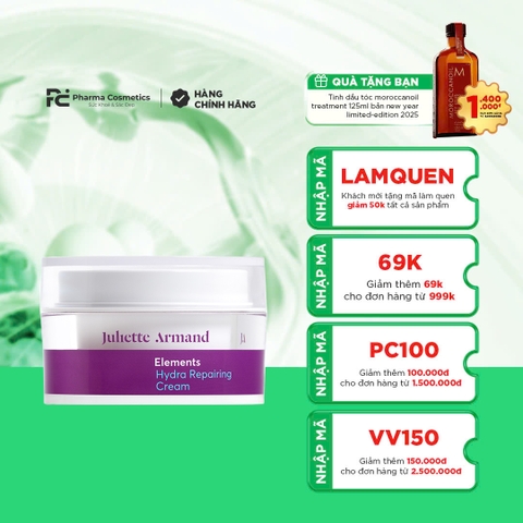 JULIETTE ARMAND ELEMENTS HYDRA REPAIRING CREAM: Kem Dưỡng Phục Hồi & Tái Tạo Chuyên Sâu