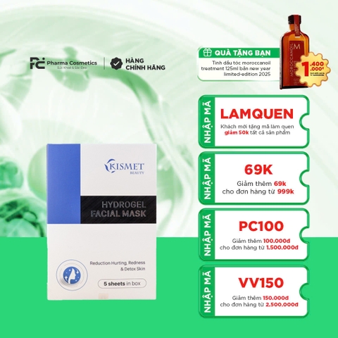 KISMET HYDROGEL FACIAL MASK: Mặt Nạ Hydrogel - Cấp Nước, Giảm Đỏ & Phục Hồi Làn Da Tổn Thương
