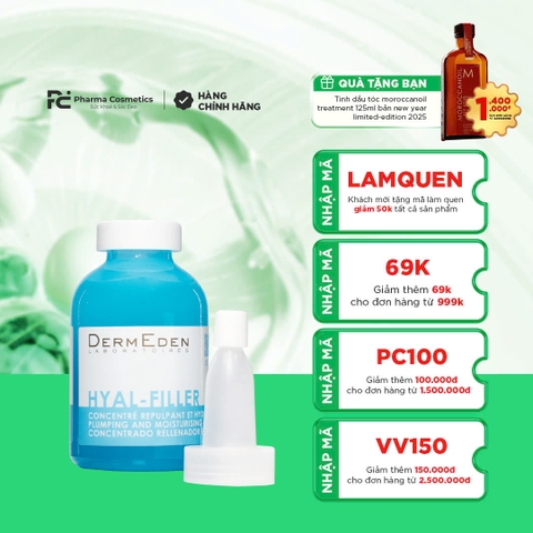 DERMEDEN DERMEDEN HYAL-FILLER PLUMPING AND MOISTURISING CONCENTRATE 15% : Tinh Chất Dưỡng Ẩm Đa Tầng & Hiệu Ứng Làm Đầy Tức Thì