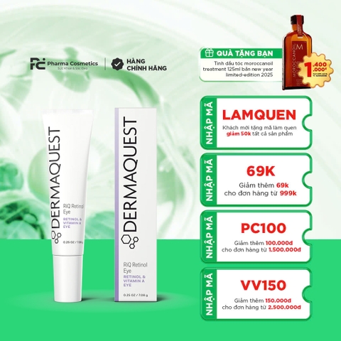 DERMAQUEST RIQ RETINAL EYE 0.2%: Tinh Chất Mắt Retinal - Khắc Phục Nếp Nhăn, Giảm Quầng Thâm & Nâng Cơ Vùng Da Mắt