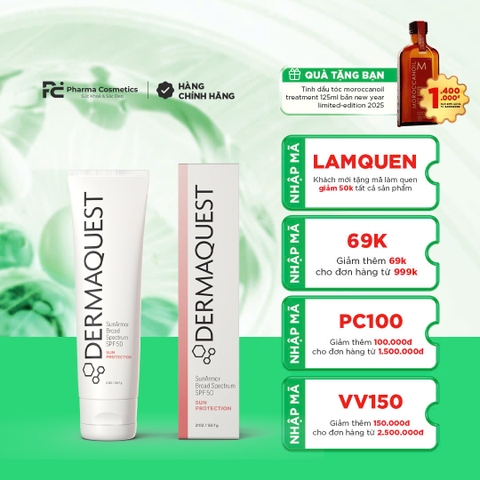 DERMAQUEST SunArmor Broad Spectrum SPF 50 : Kem Chống Nắng Vật Lý Chuyên Sâu - Nâng Tông & Chống Lão Hóa Toàn Diện