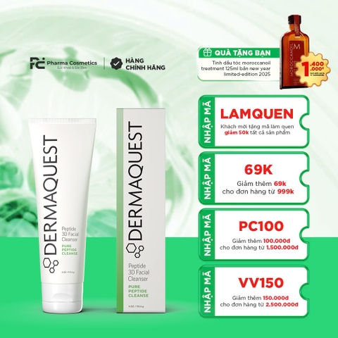 DERMAQUEST PEPTIDE 3D FACIAL CLEANSER: Sữa Rửa Mặt Peptide – Nâng Cơ, Săn Chắc & Tái Tạo Làn Da Trẻ Trung