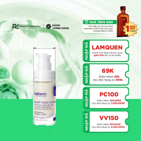 IVATHERM AQUAFIL HYDRA COMPLEX GEL CREAM EYE CONTOUR: Kem Mắt Giảm Thâm & Chống Lão Hóa Chuyên Biệt