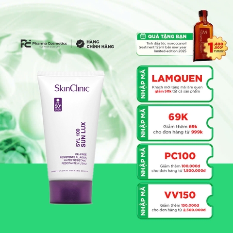 SKINCLINIC SYL 100 SUN LUX: Kem Chống Nắng Tối Ưu Cho Mọi Loại Da, Đặc Biệt Da Dầu