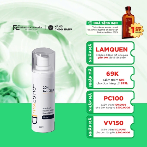 HYAESTIC 20% AZE CREAM: Kem Dưỡng Chứa Azelaic Acid 20%, Hỗ Trợ Cải Thiện Da Mụn, Rosacea & Sắc Tố
