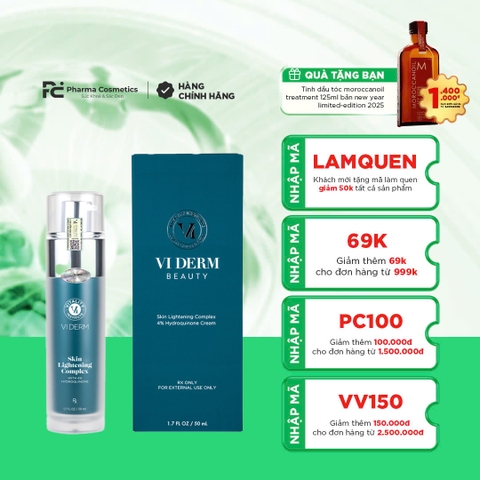 VI DERM SKIN LIGHTENING COMPLEX 4% RX: Kem Hỗ Trợ Làm Mờ Sắc Tố, Mang Lại Làn Da Sáng Mịn & Đều Màu