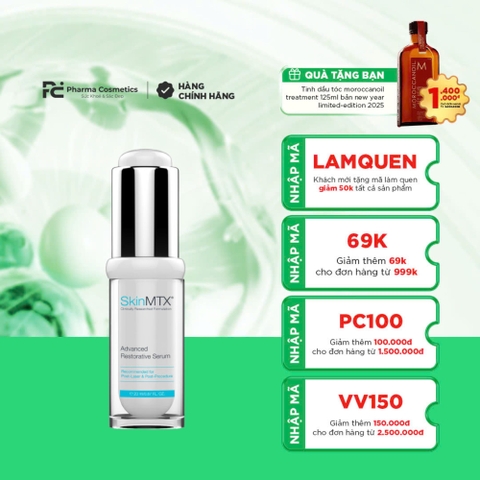 SKINMTX ADVANCED RESTORATIVE SERUM: Tinh Chất Phục Hồi Chuyên Sâu - Làm Dịu & Tái Tạo Làn Da Tổn Thương