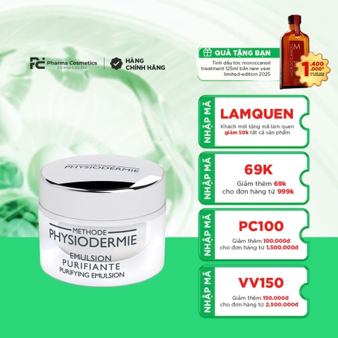 METHODE PHYSIODERMIE PURIFYING EMULSION / KEM DƯỠNG THẢI ĐỘC TỐ, SÁNG DA, CẢI THIỆN DA SẦN SÙI XỈN MÀU