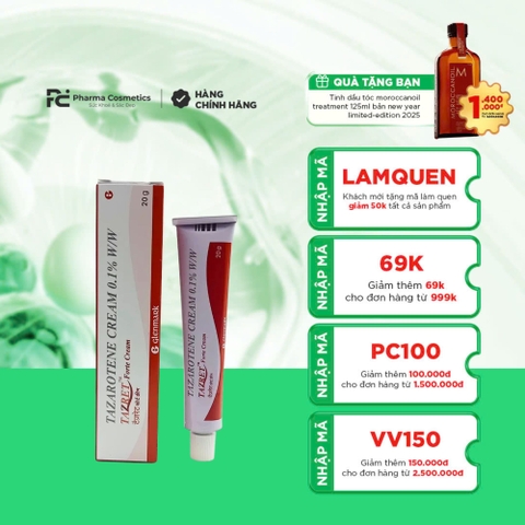 TAZAROTENE GEL 0.1% (TAZRET GEL): Gel Đặc Trị Mụn, Sẹo & Dày Sừng - Tái Tạo Làn Da Khỏe Mạnh
