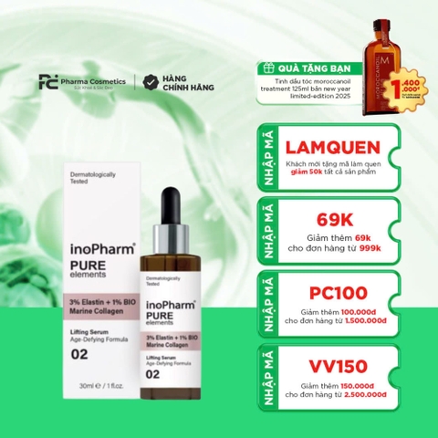 INOPHARM 3% ELASTIN + 1% BIO MARINE COLLAGEN: Tinh Chất Tăng Cường Độ Đàn Hồi & Săn Chắc Cho Làn Da