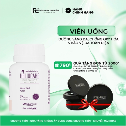 HELIOCARE PUREWHITE RADIANCE MAX 240 MG: Viên Uống Dưỡng Sáng Da, Chống Oxy Hóa & Bảo Vệ Da Toàn Diện
