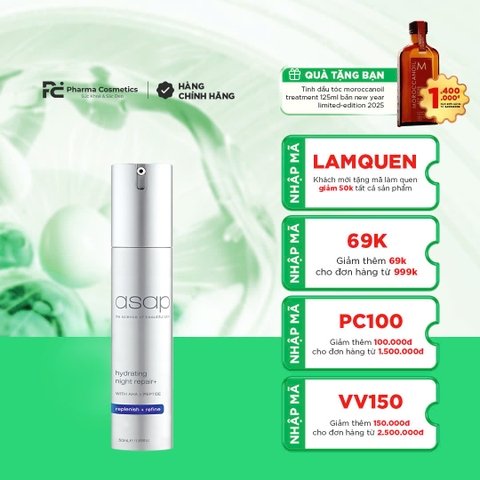 ASAP HYDRATING NIGHT REPAIR +: Kem Dưỡng Đêm Phục Hồi Chuyên Sâu, Tái Tạo Làn Da Tươi Trẻ