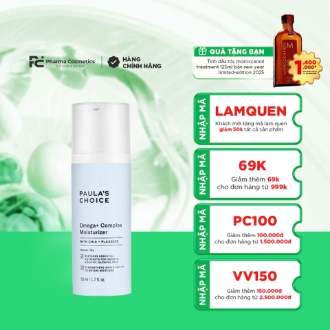 PAULA'S CHOICE OMEGA+ COMPLEX MOISTURIZER: Kem Dưỡng Phục Hồi Hàng Rào Da, Giảm Nếp Nhăn & Dưỡng Ẩm Sâu