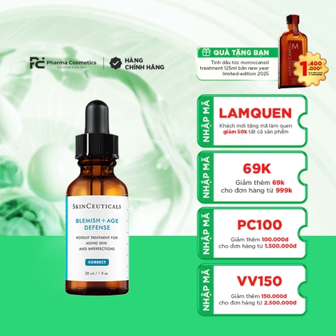 SKINCEUTICALS BLEMISH + AGE DEFENSE: Tinh Chất Đa Năng – Giải Pháp Toàn Diện Cho Da Mụn & Lão Hóa