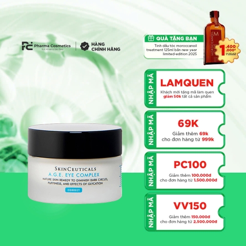 SKINCEUTICALS A.G.E. ADVANCED EYE: Kem Mắt Chống Lão Hóa & Cải Thiện Quầng Thâm