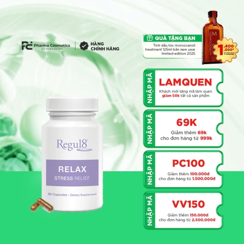 DMK REGUL8 - RELAX: Viên Uống Hỗ Trợ Giảm Căng Thẳng & Cải Thiện Giấc Ngủ Tự Nhiên
