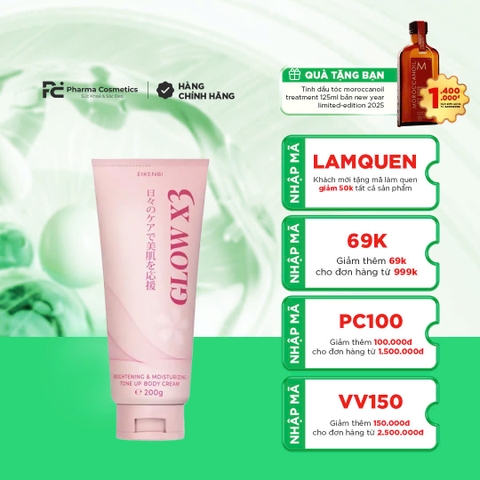 EIKENBI GLOW X3: Kem Dưỡng Body Nâng Tông Tức Thì, Dưỡng Trắng Chuyên Sâu Từ Nhật Bản