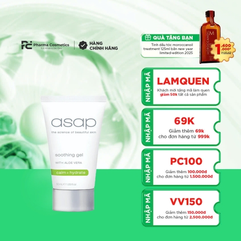 ASAP SOOTHING GEL: Gel Dưỡng Ẩm, Làm Dịu Chuyên Biệt Cho Da Dầu & Nhạy Cảm
